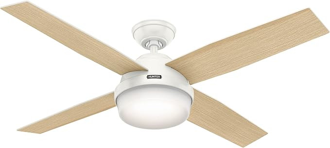 Hunter Fan Company Dempsey 52-inch Indoor Fresh White Modern Ceiling Fan With Bright LED Light Ki... | Amazon (US)
