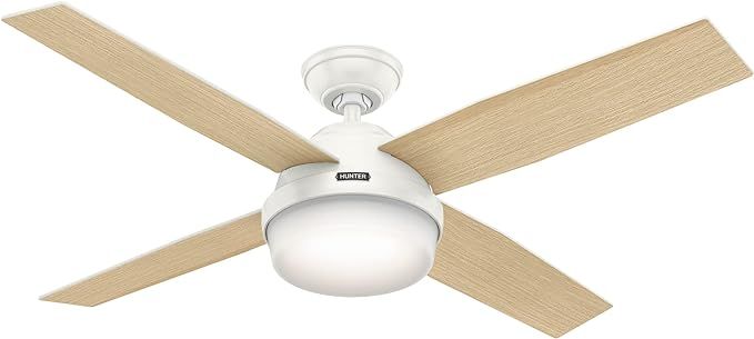 Hunter Fan Company Dempsey 52-inch Indoor Fresh White Modern Ceiling Fan With Bright LED Light Ki... | Amazon (US)