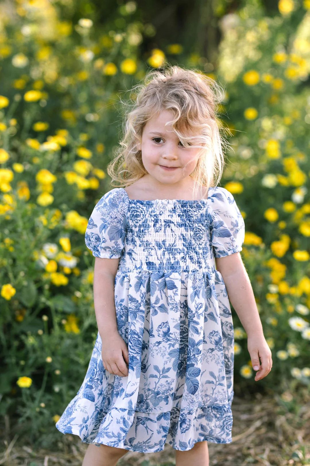 Mini Zoey Smocked Dress | Morning Lavender