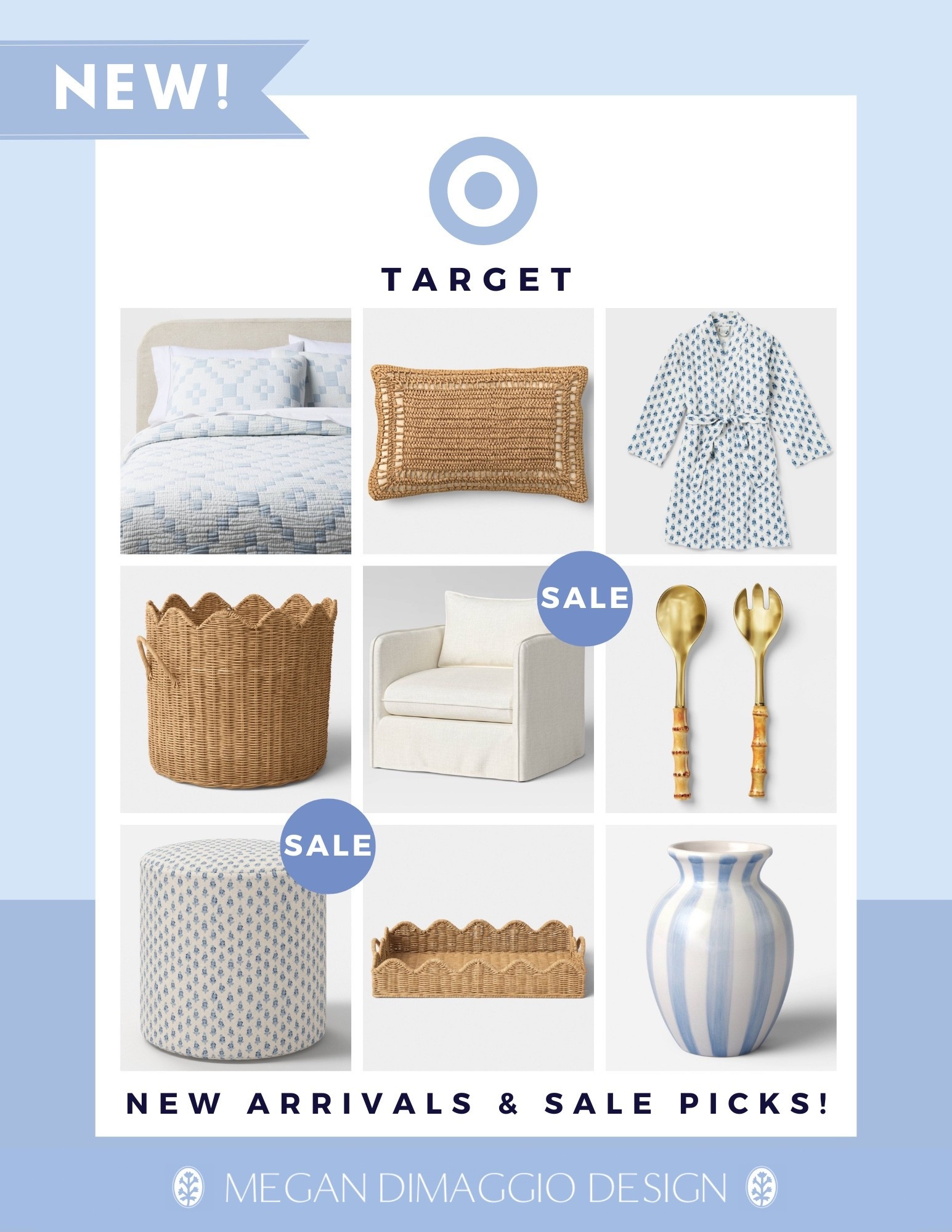 Even more new Spring arrivals from Target for the blue & white coastal home!! Love this new quilt set (also available in a white/blue/green) and finally a new wicker scalloped basket!! 😍🙌🏻 plus I love this new blue & white block print robe!! 

AND this best selling Serena & Lily look for less chair is back in stock & on sale!!! So is this new block print ottoman (also available in tons of other patterns!!) 

Even more linked!! 🤍

#LTKSaleAlert #LTKHome #LTKFindsUnder100