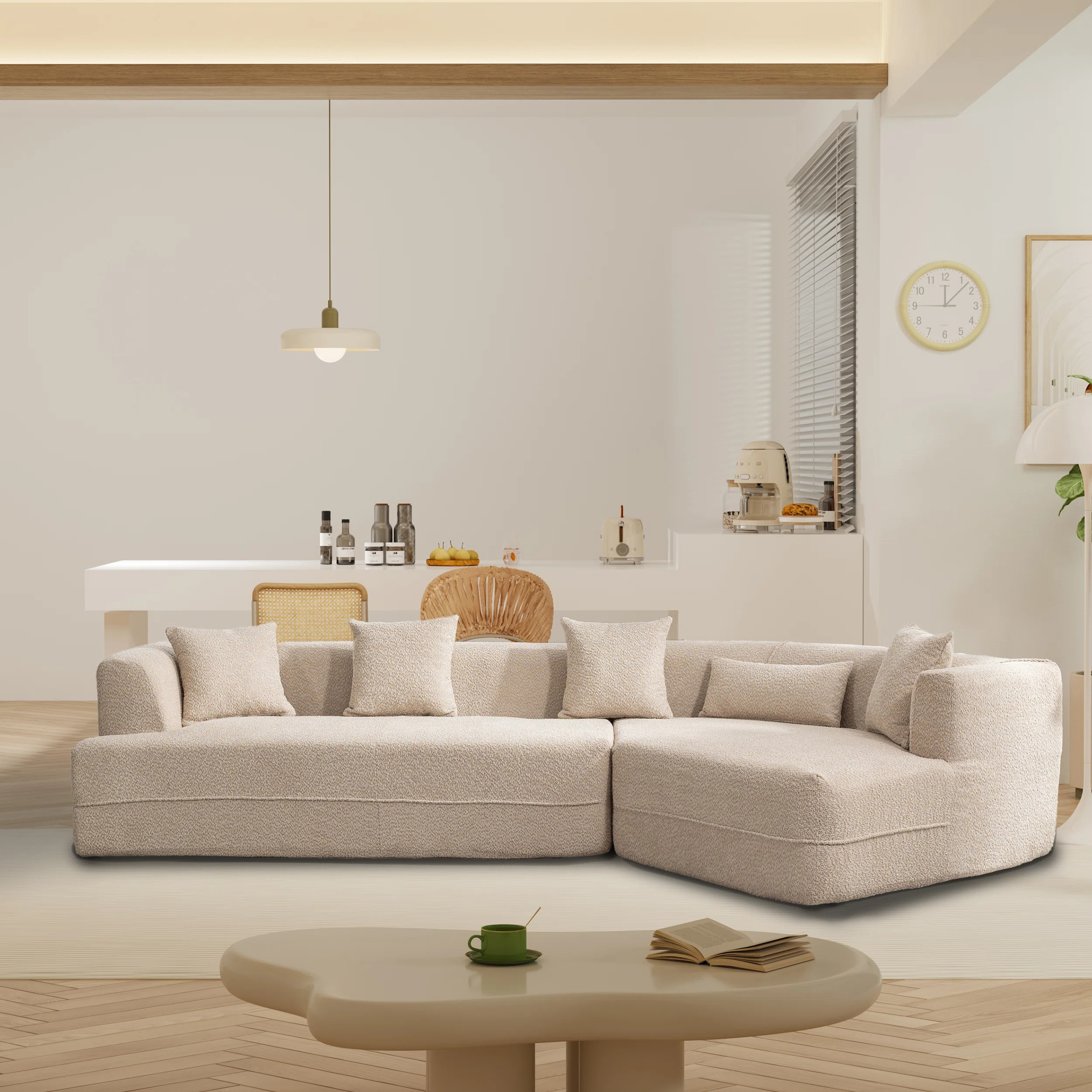 Liliana  Boucle Curved Modular Sofa | Wayfair North America