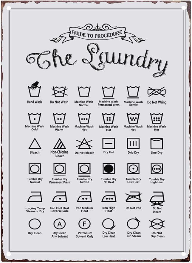 PXIYOU Rustic Guide to Procedure The Laundry Retro Vintage Tin Sign Country Home Decor for Laundr... | Amazon (CA)