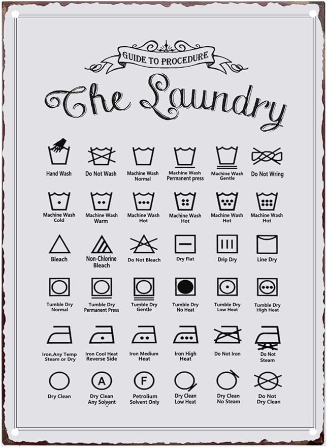 PXIYOU Rustic Guide to Procedure The Laundry Retro Vintage Tin Sign Country Home Decor for Laundr... | Amazon (CA)