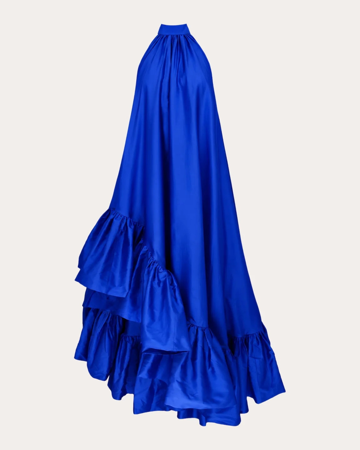 Lucas Taffeta Asymmetric Ruffle Gown | Olivela