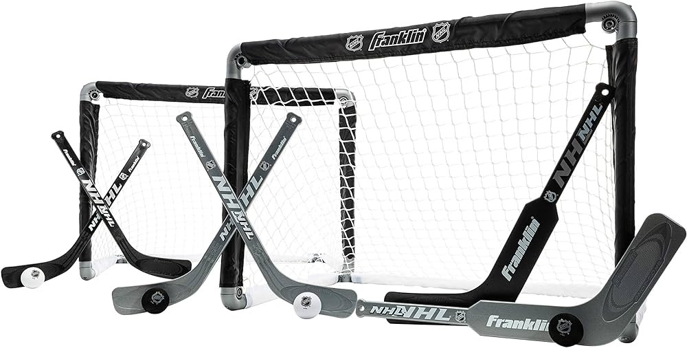 Franklin Sports NHL Mini Hockey Goal Set of 2 - Black - Includes Mini Hockey Goals, 4 Hockey Stic... | Amazon (US)