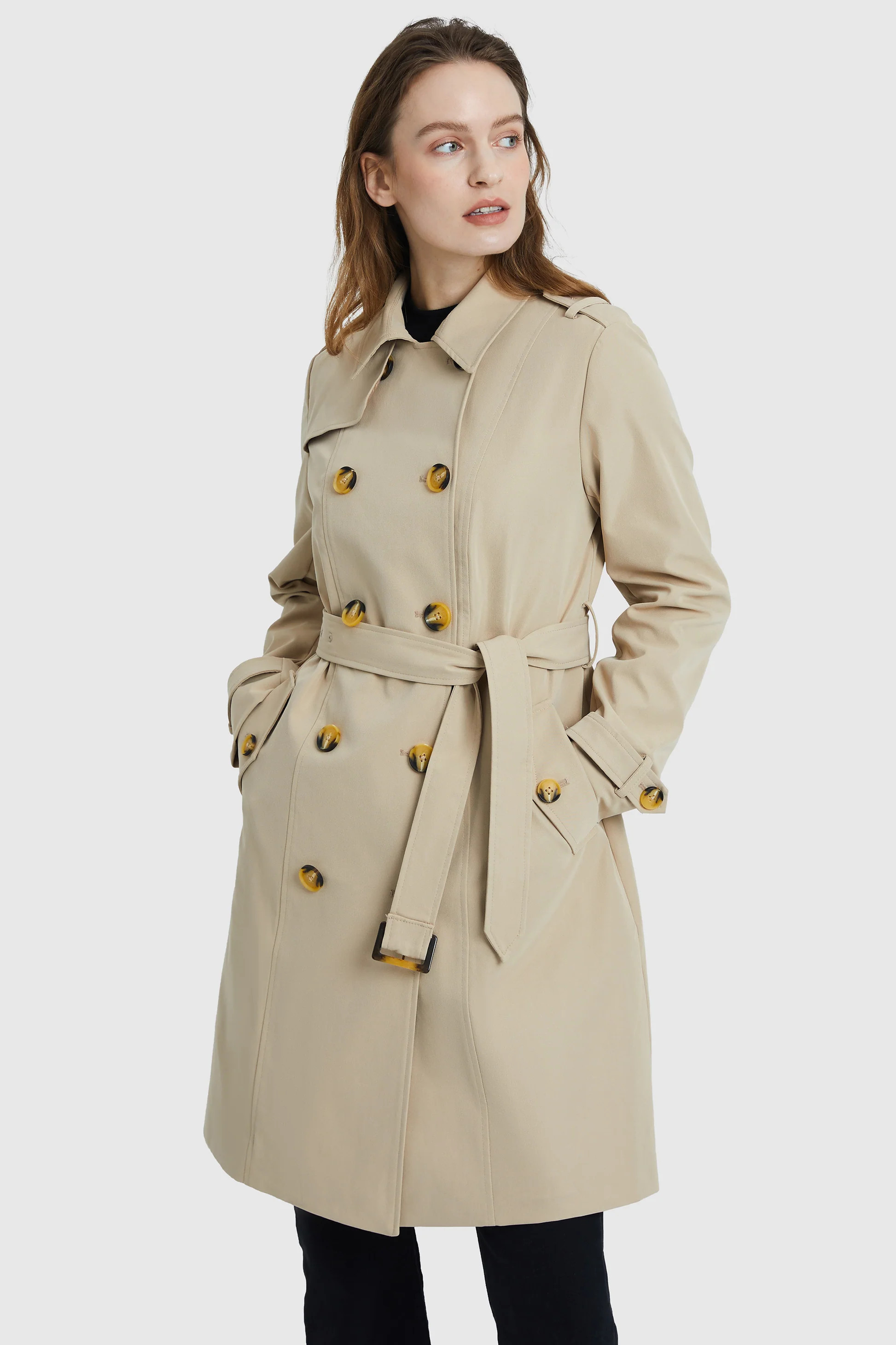 Orolay Knee-Length Double Breasted Trench Coat | Orolay