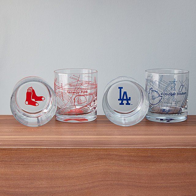 Baseball Park Map Glasses - Set of 2 | UncommonGoods