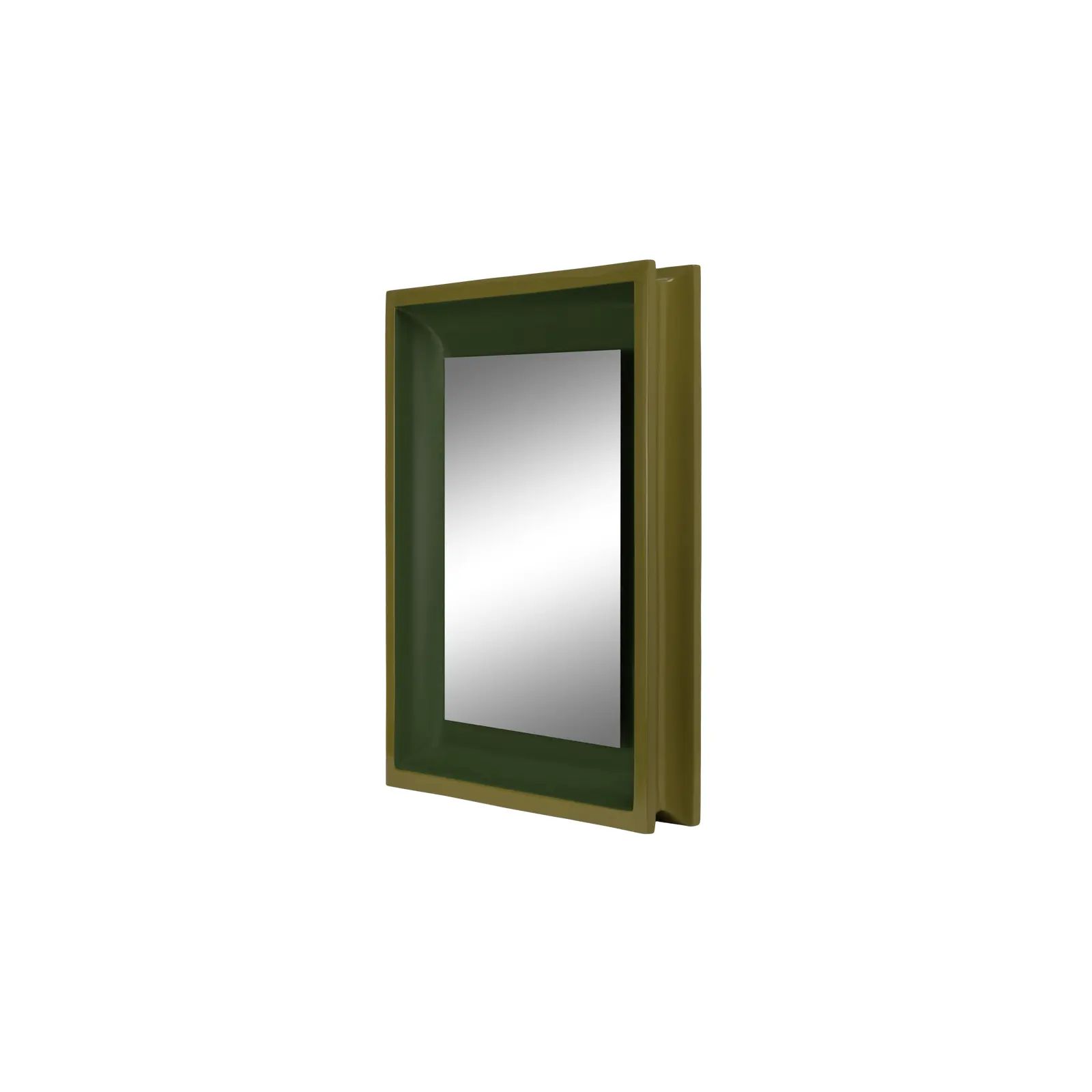 Small Rectangular Floating Mirror in Light Olive / Dark Olive - Jeffrey Bilhuber for The Lacquer ... | Chairish