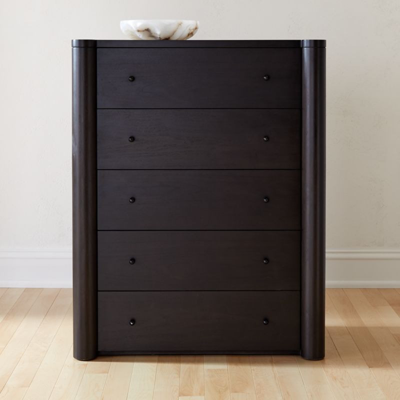 Port Blackened Wood Tall Dresser + Reviews | CB2 | CB2