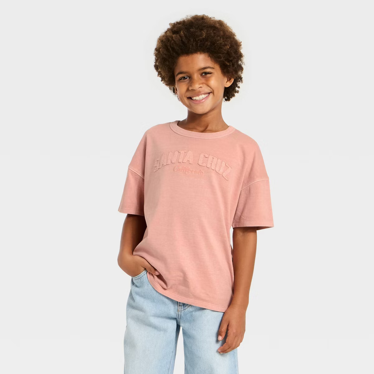 Boys' Short Sleeve 'Santa Cruz' Printed T-Shirt - Cat & Jack™ Clay Pink | Target