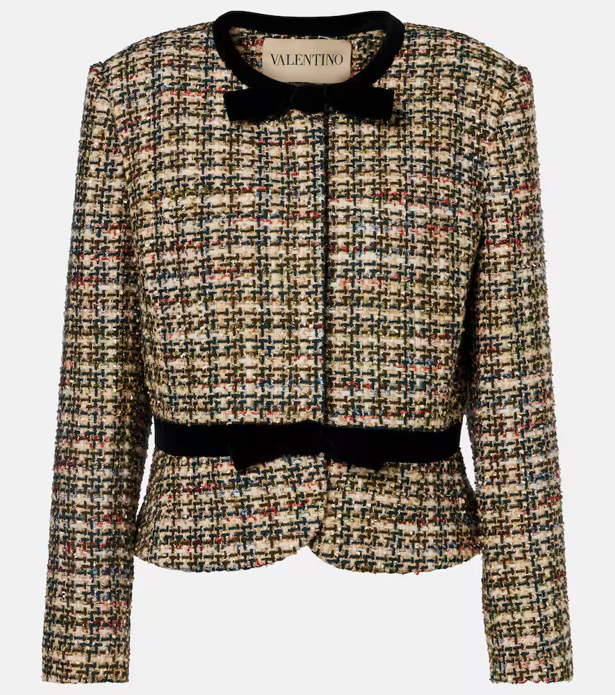 Valentino Velvet-trimmed lamÃ© tweed jacket | Mytheresa (US/CA)