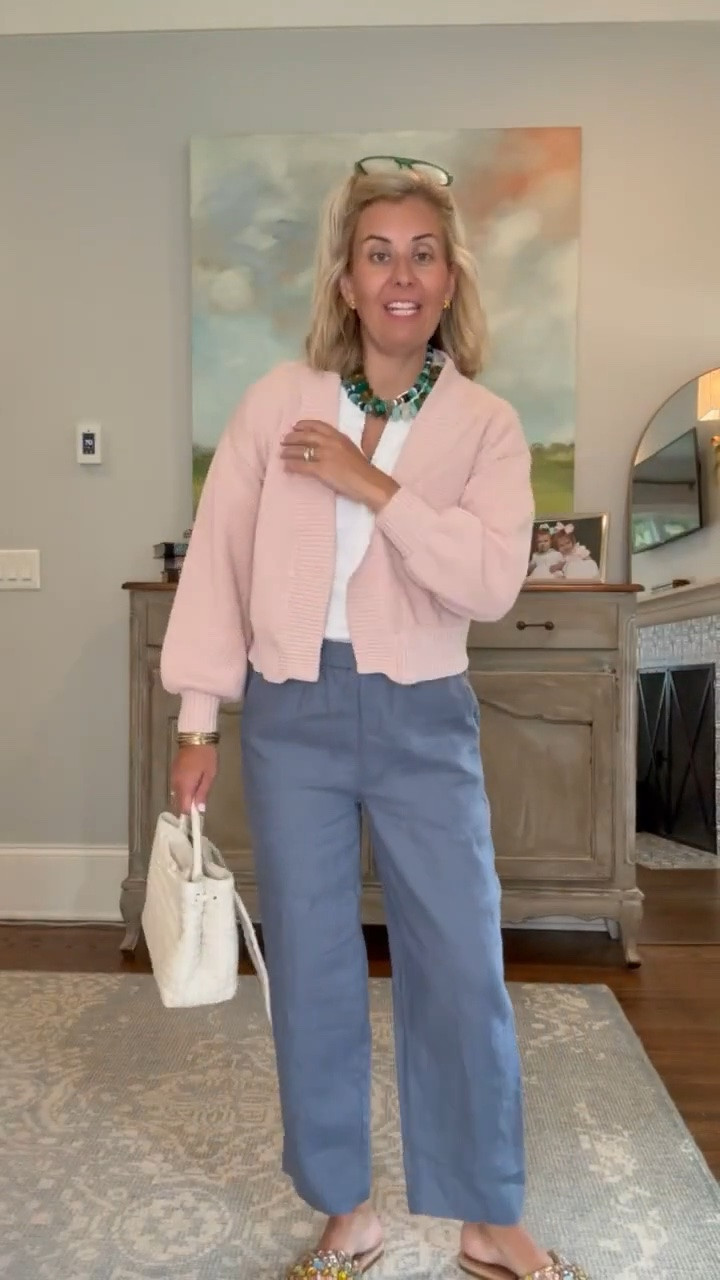 One of the most underrated pieces of clothing during the summer….a cardigan. I wear this one year-round. I’m in xs cardigan, top and pants and 7 sandal (size 1 down).

#LTKdayinmylife #LTKootd #LTKmomlife