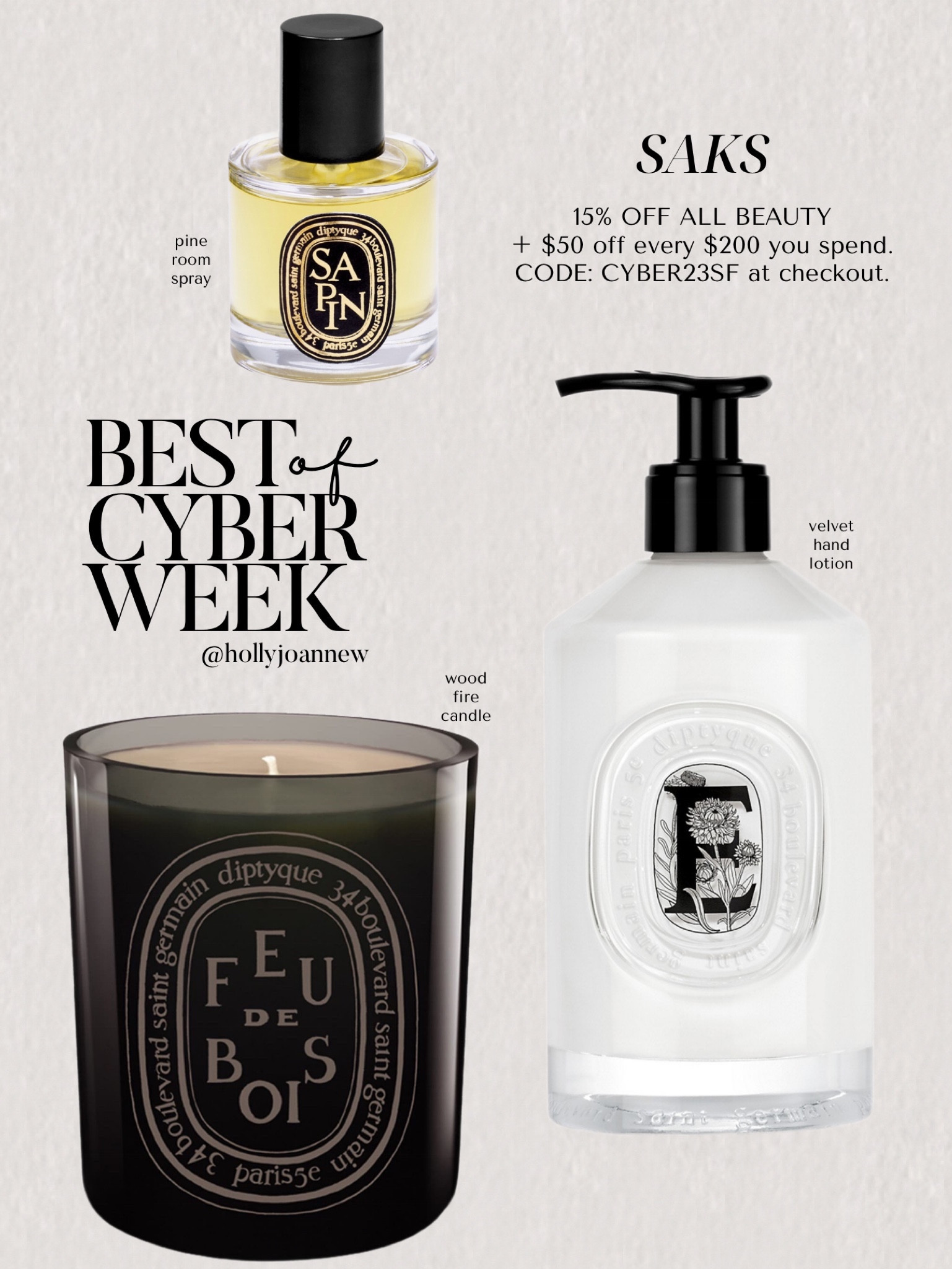 SAKS Fifth Avenue Cyber Week sale! Save $50 off every $200 and 15% off beauty! Code: CYBER23SF | Holiday outfits, winter coats and more! Follow @hollyjoannew for style and beauty inspo and sales! Glad you’re here babe! Xx

#LTKGiftGuide #LTKsalealert #LTKCyberWeek
