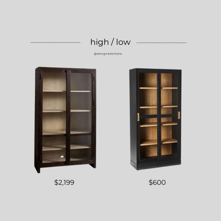 get the look, high low, splurge or save, black cabinet, black and glass cabinet, black and wood cabinet, pottery barn folsom glass storage cabinet, black storage cabinet, Target display cabinet 

#LTKstyletip #LTKMostLoved #LTKhome