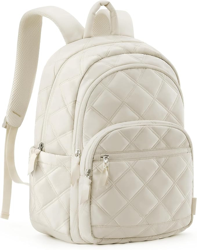 BAGSMART Travel Laptop Backpack, College Backpack for Women, Quilted Small Computer Bookbag, Wate... | Amazon (US)