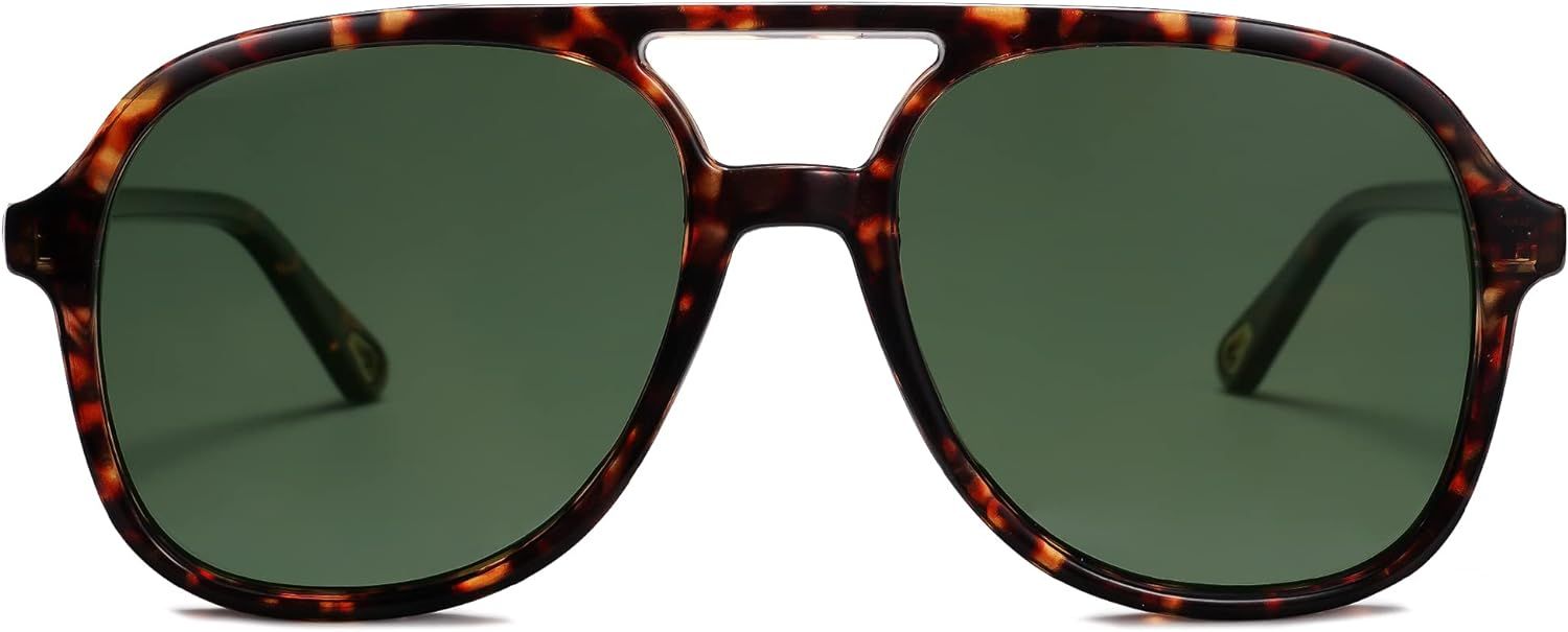 SOJOS Retro Square Polarized Sunglasses 70s Vintage Oversized Shades Double Bridge Sun Glasses SJ... | Amazon (US)