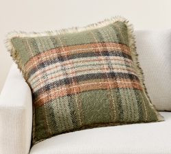 Stewart Plaid with Faux Fur Back Pillow Cover, 24" | Pottery Barn (US)
