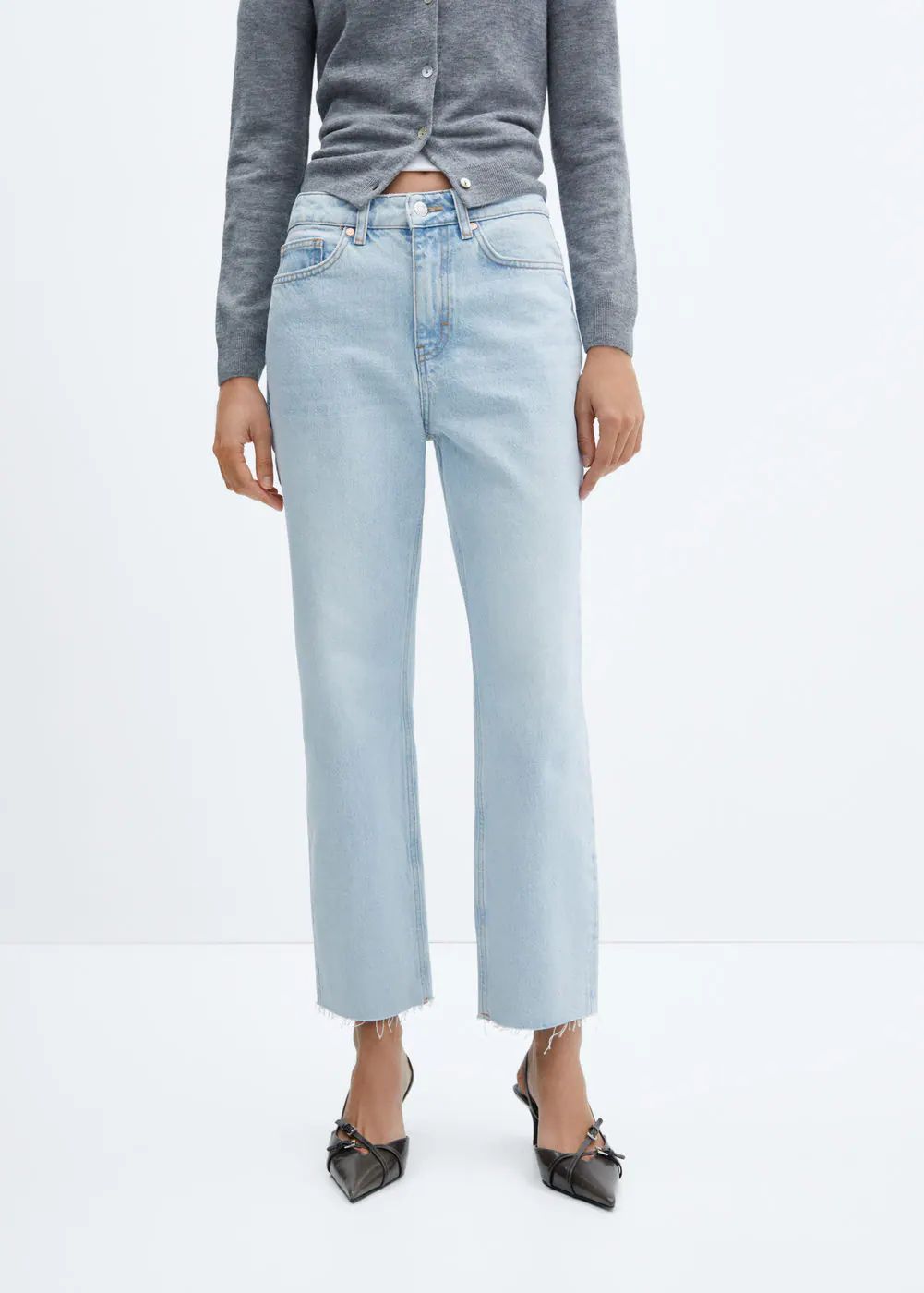 High waist straight jeans -  Women | Mango USA | MANGO (US)