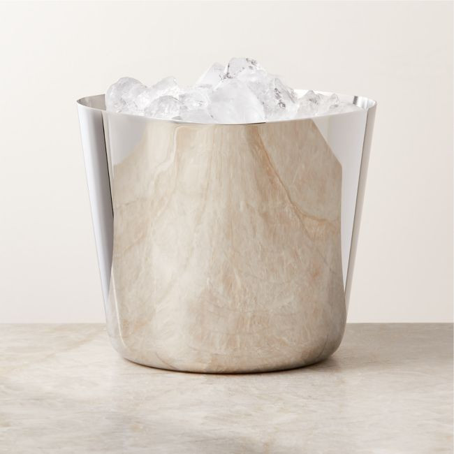 Silhuet Silver Stainless Steel Ice Bucket | CB2