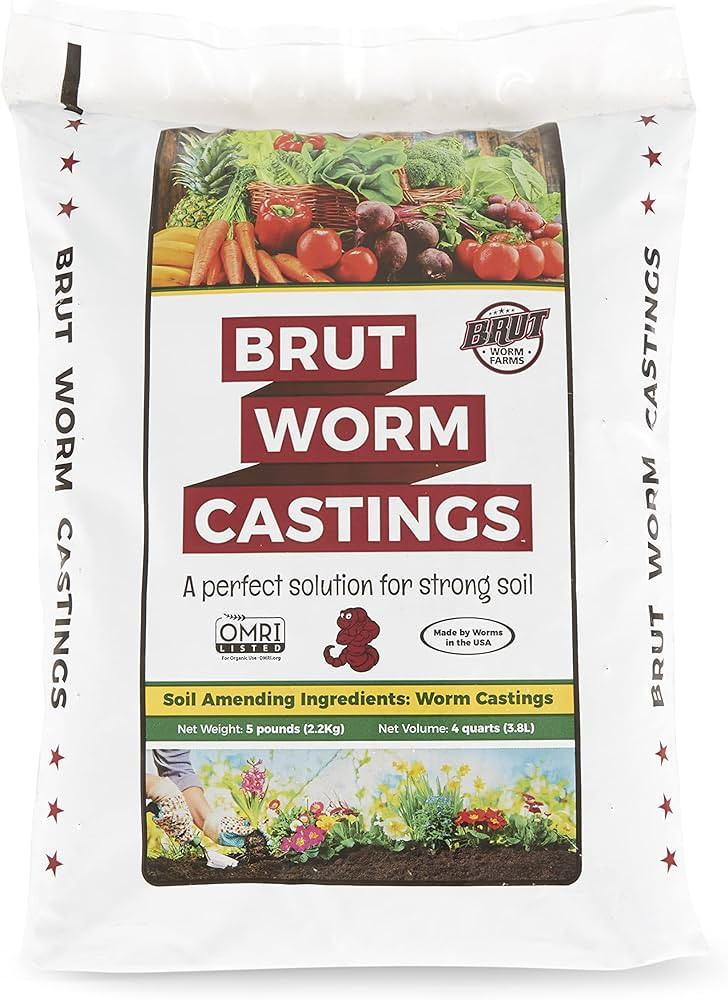 Brut Organic Worm Castings – 5 LB – Garden's Elixir for Thriving Blooms & Harvests! | Amazon (US)