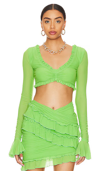 Macey Crop Top in Apple Green | Revolve Clothing (Global)
