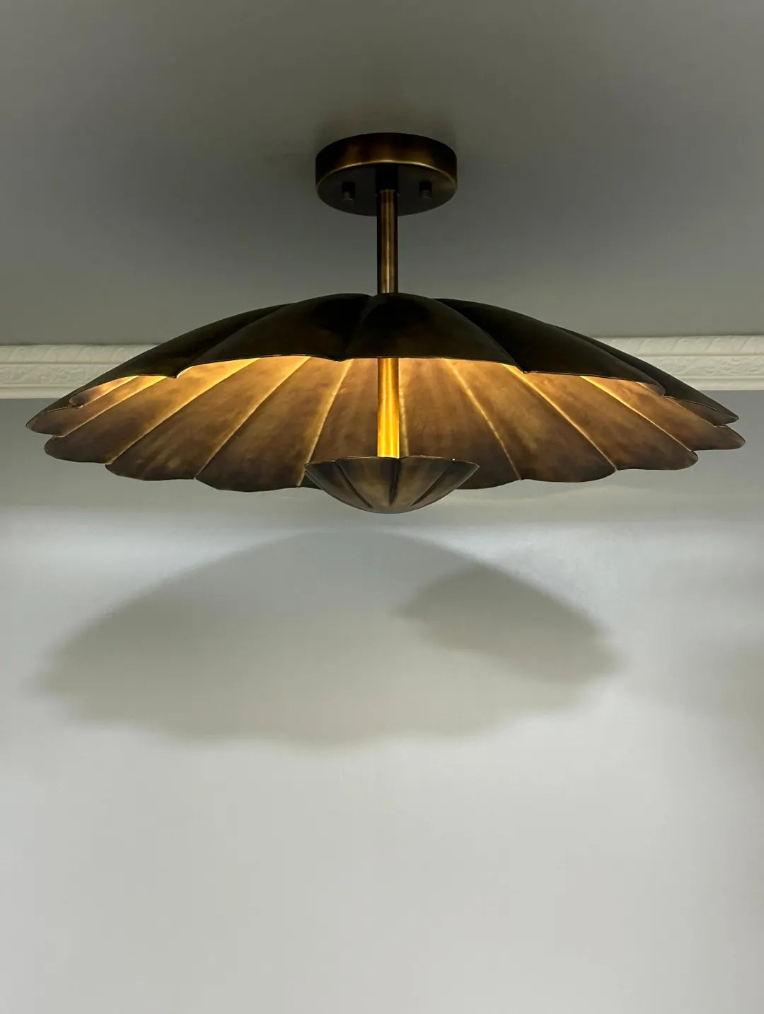 Vintage Brass Floral Ceiling Light Fixture: Handmade Antique Style Lamp | Etsy (US)