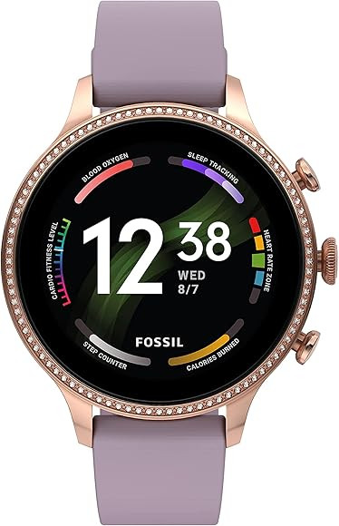 Fossil Women's Gen 6 42mm Stainless Steel and Silicone Touchscreen Smart Watch, Color: Rose Gold,... | Amazon (US)