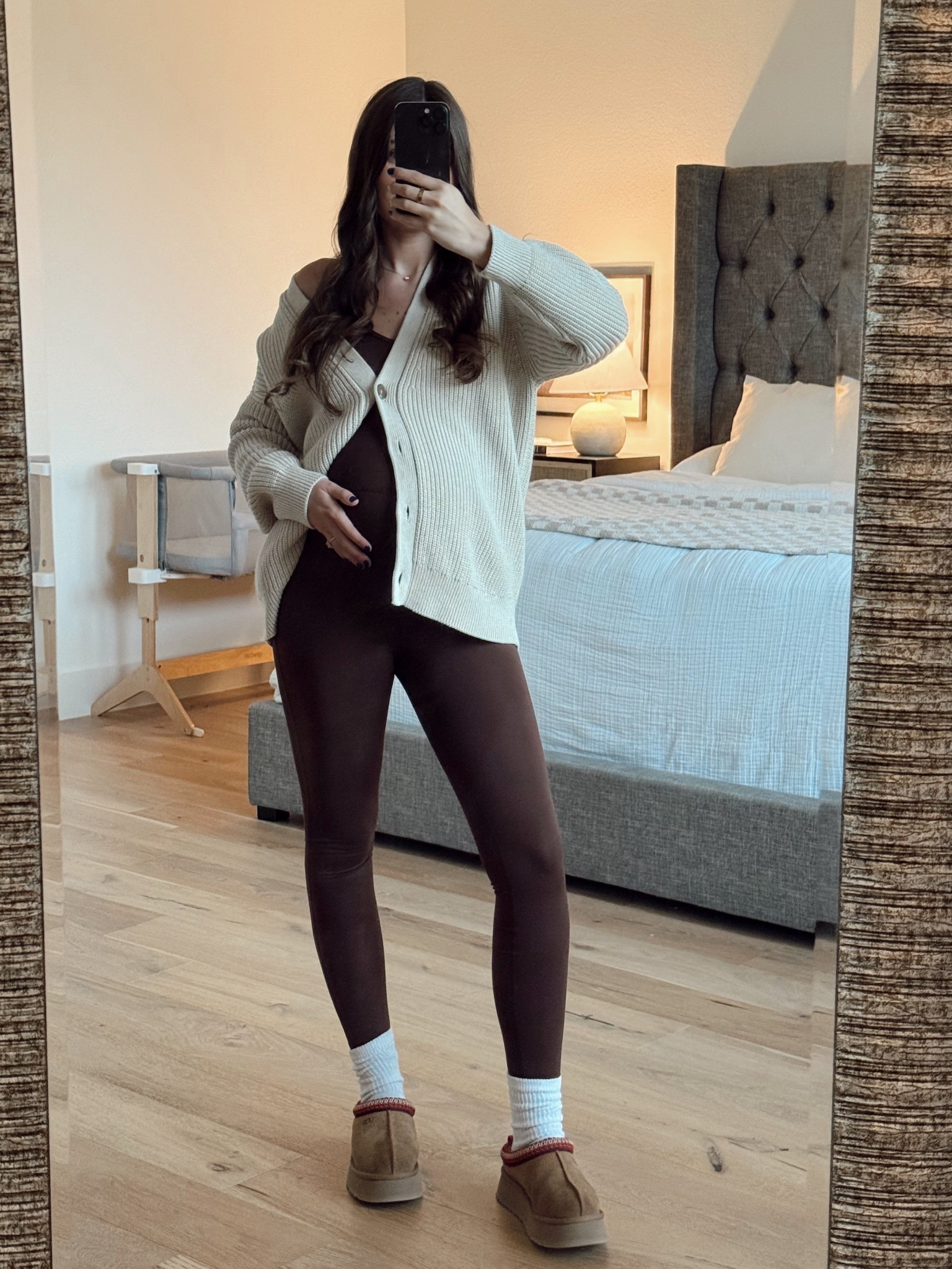 The perfect cozy fall ootd! 🤎 Size M in both for oversized fit and to fit the bump! 

#bumpstyle #pregnantootd #ootd #falloutfitinspo #casualootd

#LTKStyleTip #LTKBump
