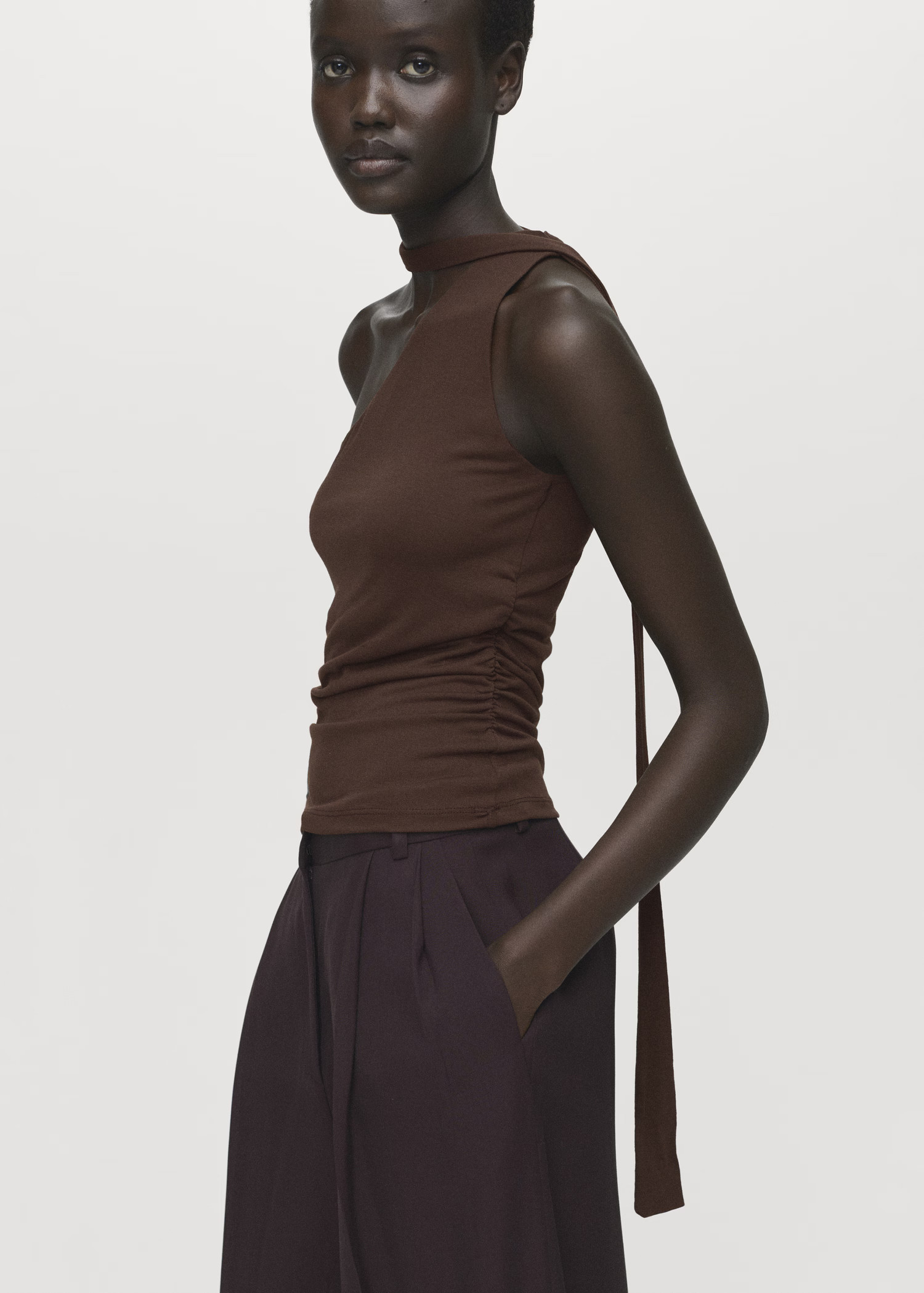 Asymmetrical foulard top - Women | MANGO USA | Mango (US/MX/AU)