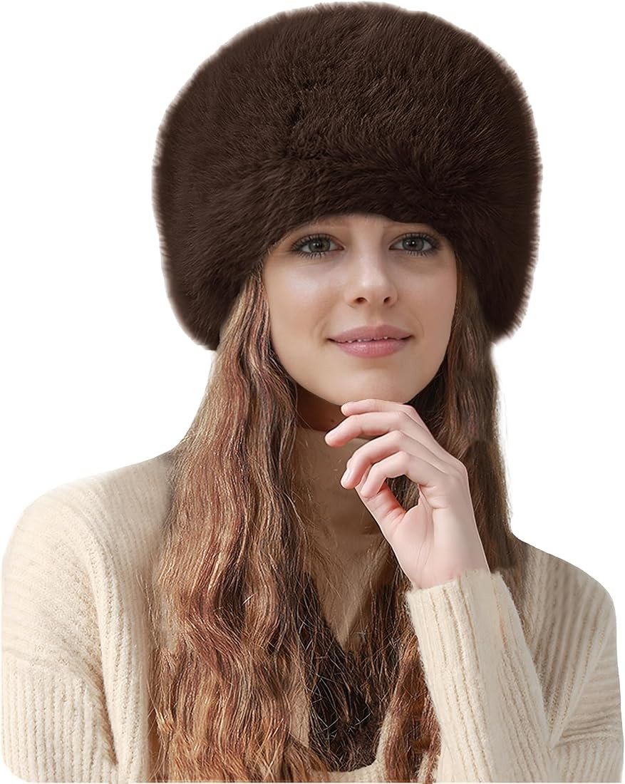 Lina & Lily Women's Winter Cossack Hat Russian Style Long Pile Faux Fur | Amazon (US)