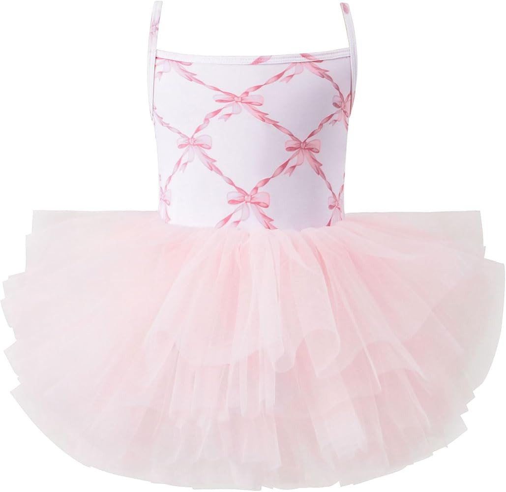 Toddler Girls Tutu Dresses Strap Shiny Tulle Ballet Leotard Ballerina Outfits for Dance | Amazon (US)