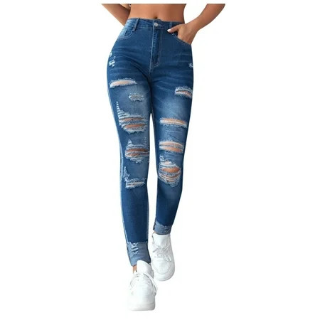 Jileiy High Waist Jeans for Women Loose Fit Denim Jeans High Waist Denim Pants Womens Casual Dress Pants | Walmart (US)