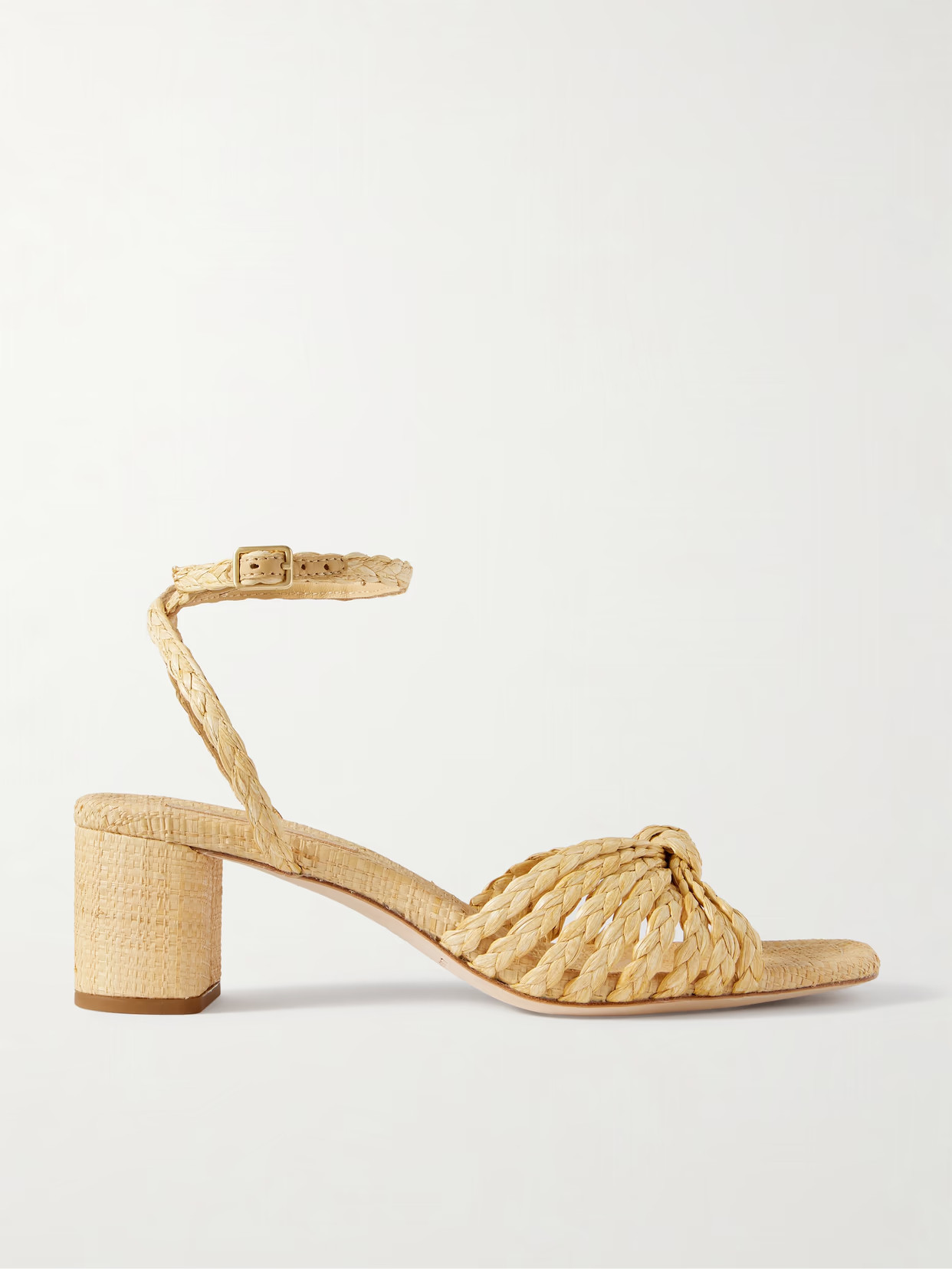 Loeffler Randall - Riya Knotted Raffia Sandals - Neutrals | NET-A-PORTER (US)