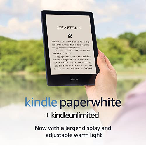 Kindle Paperwhite (16 GB) – Now with a 6.8" display and adjustable warm light- Without Lockscreen Ads + 3 Months Free Kindle Unlimited (with auto-renewal) – Denim | Amazon (US)