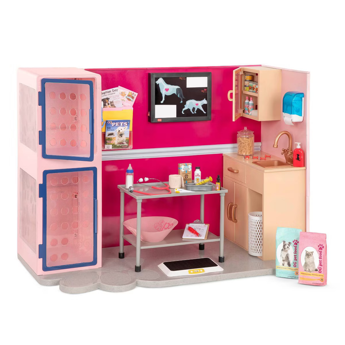 Our Generation Healthy Paws Vet Clinic Playset in Pink with Electronics for 18" Dolls | Target