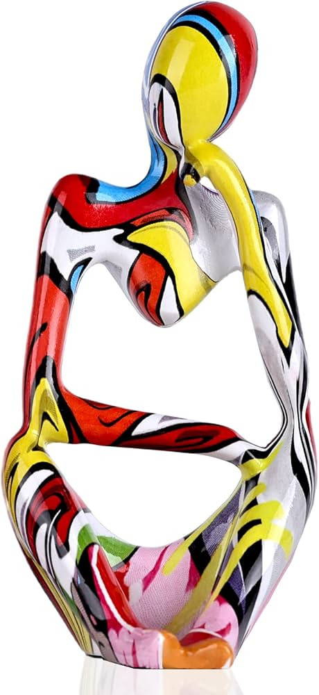 Minimalist Abstract Mini Graffiti Right Thinker Statue, Colorful Art Meditation The Thinker Figur... | Amazon (US)