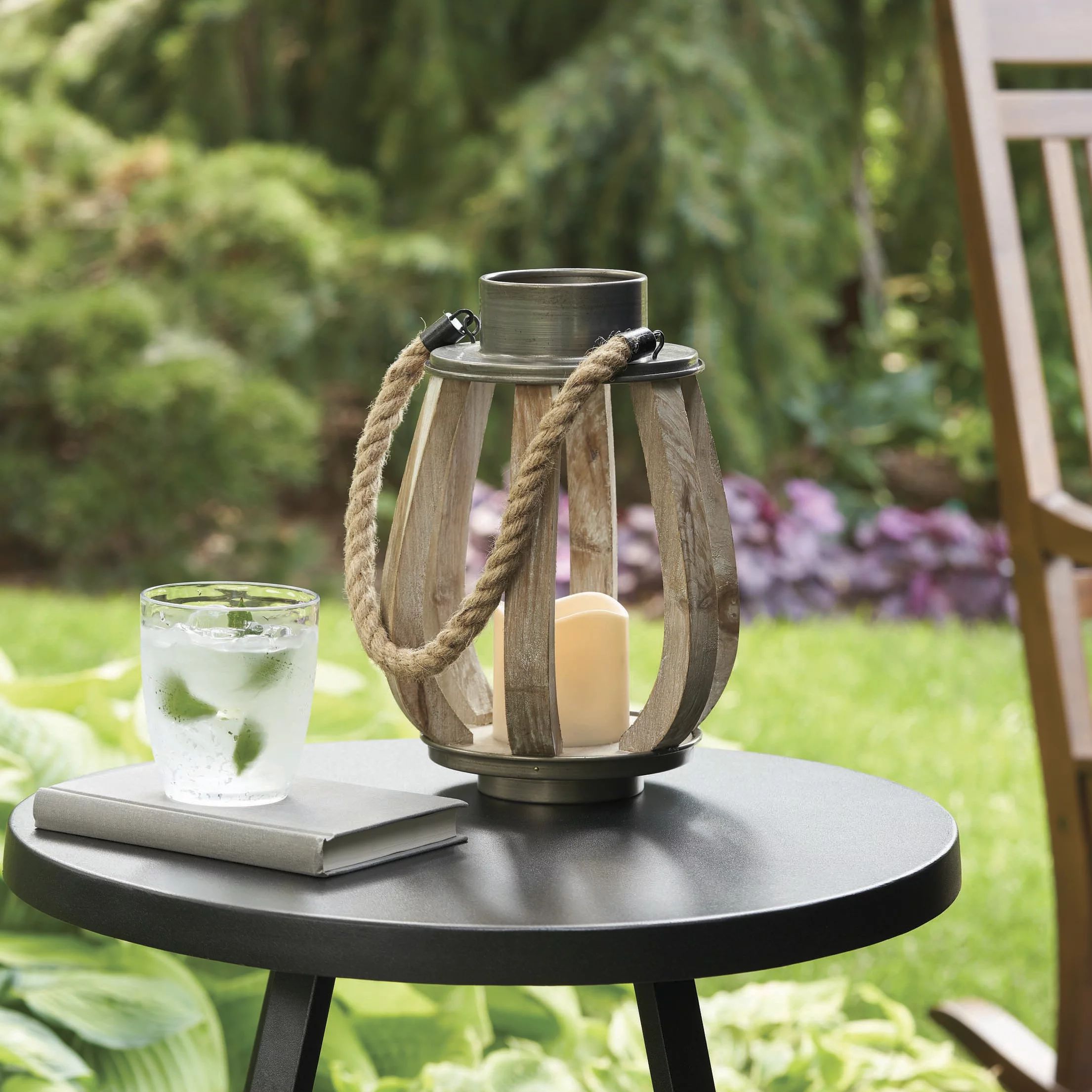 Better Homes & Gardens Medium Wood Lantern | Walmart (US)