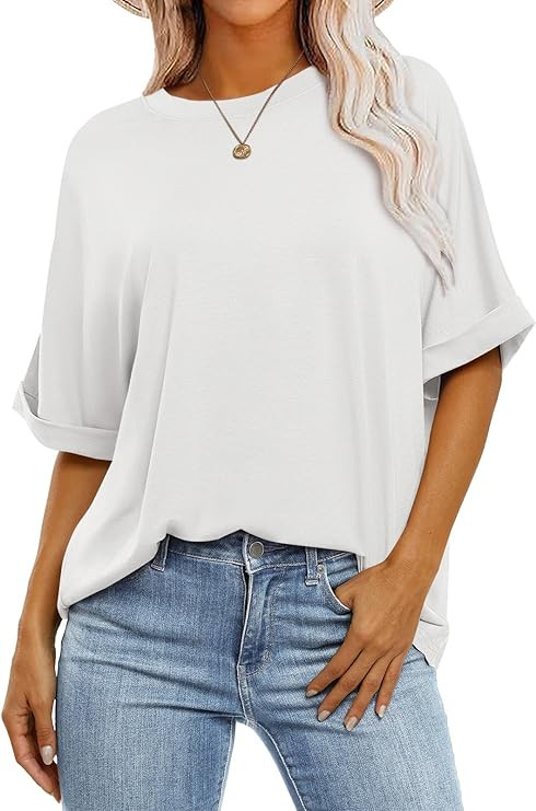 ANRABESS Tops Oversized T Shirts Short Sleeve Loose Basic | Amazon (US)
