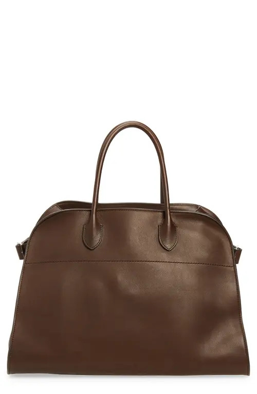 The Row Margaux 15 Leather Bag in Deep Brown at Nordstrom | Nordstrom