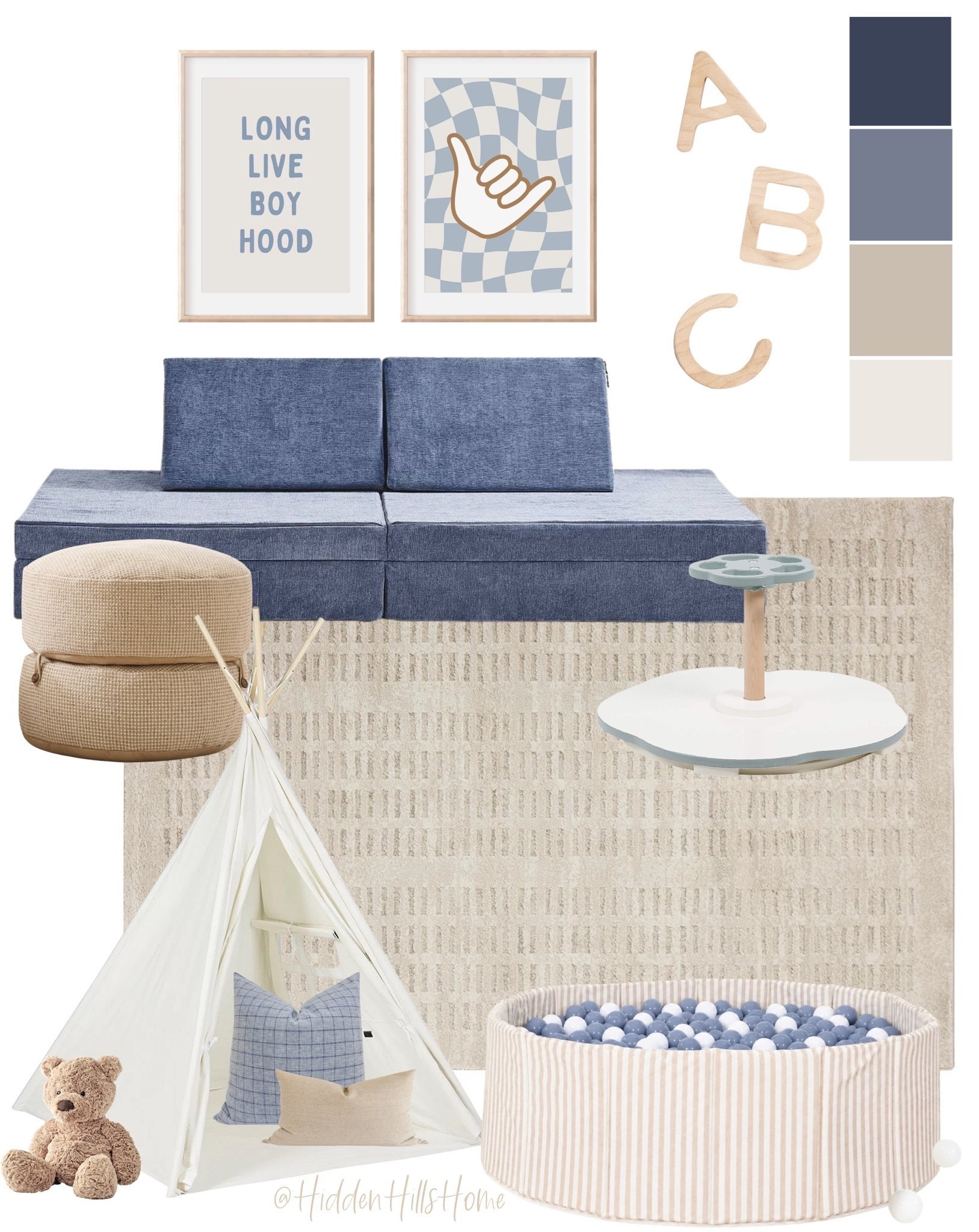 Boys playroom decor ideas, playroom mood board, home decor, playroom inspiration, kids play room design, home design, nugget couch, tent

#LTKHome #LTKSaleAlert #LTKKids