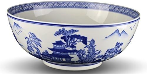 Heritage Chinese Blue and White Landscape 12"x5" Large Serving Bowls, Salad Bowls, Fruit Bowls, J... | Amazon (US)