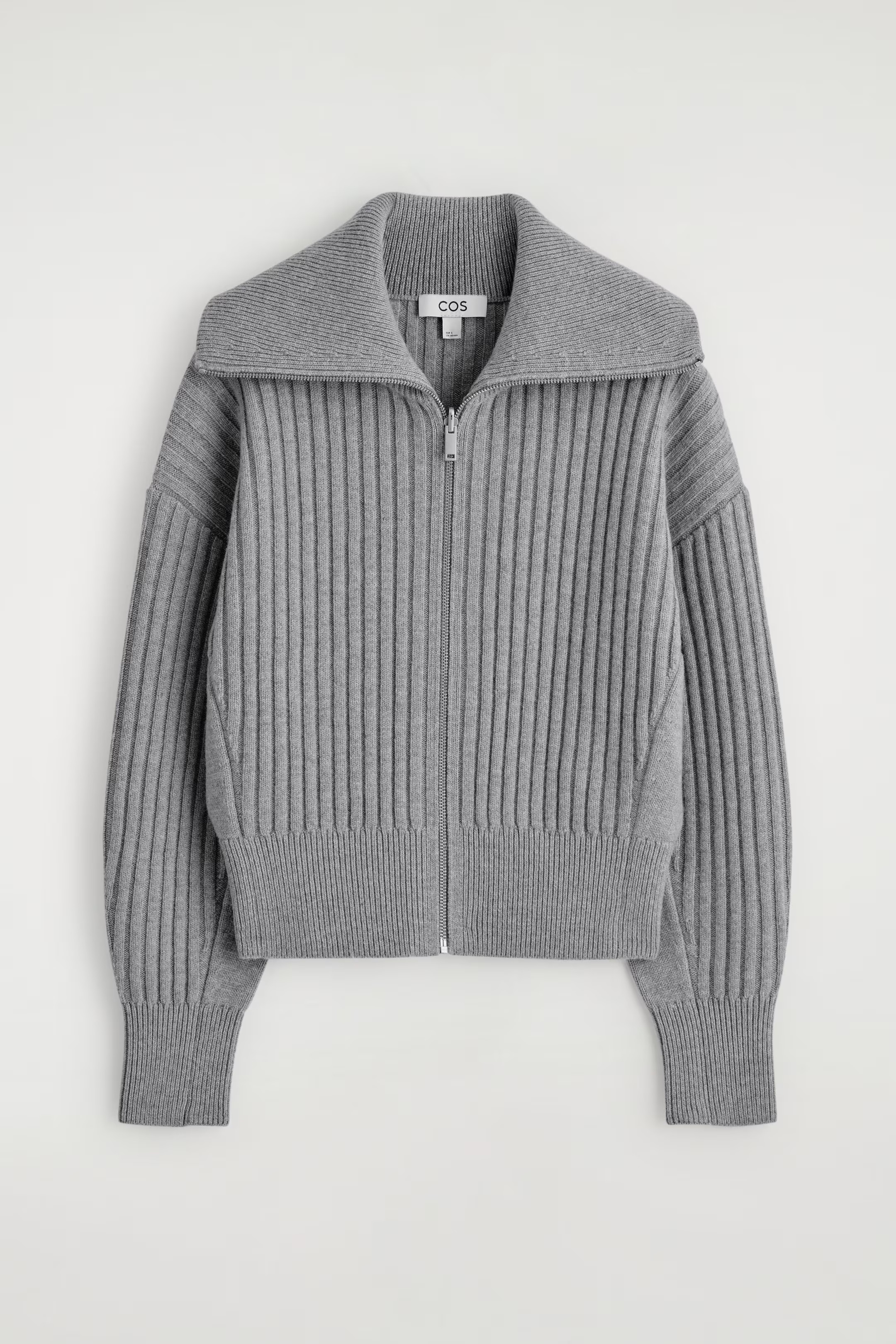 RIBBED MERINO WOOL JACKET - GREY MÉLANGE | COS GB | COS UK