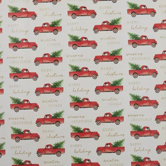 20 sq ft Red Trucks with Trees Gift Wrap - Wondershop™ | Target