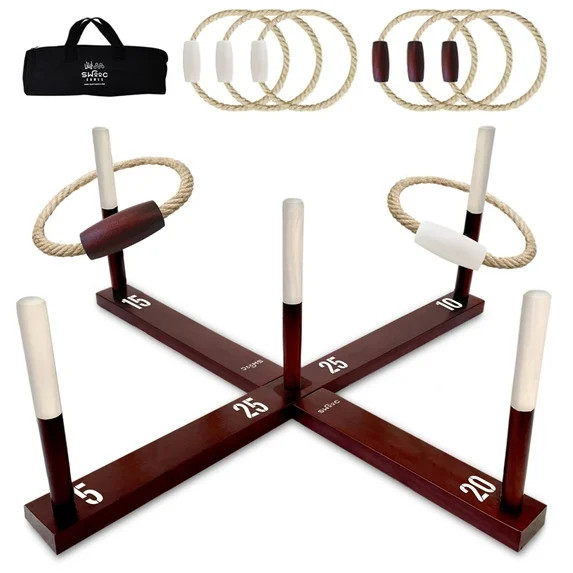 SWOOC Games - XL Ring Toss Game (3ft x 3ft) All Weather - New Zealand Pine - 15+ Games Included -... | Walmart (US)