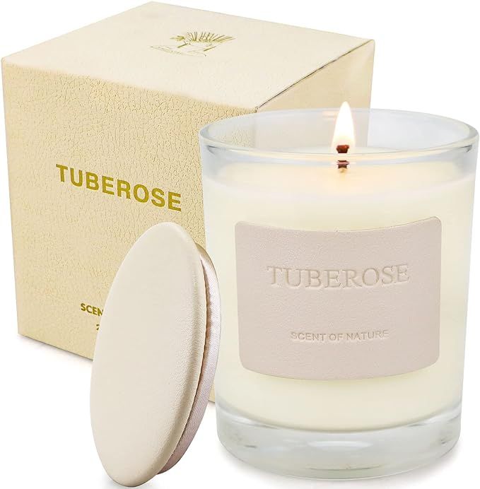 Scented Candles for Home, Tuberose Aromatherapy Candles 7.8oz 50 Hours Burn, Soy Wax Organic Cand... | Amazon (US)