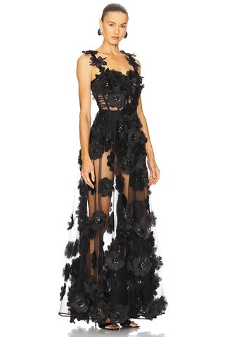 Rosalie Noir Gown in Black | Revolve Clothing (Global)
