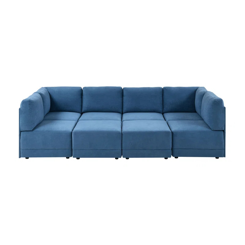 Rodrigue 116" Wide Symmetrical Modular Corner Sectional with Ottoman | Wayfair North America