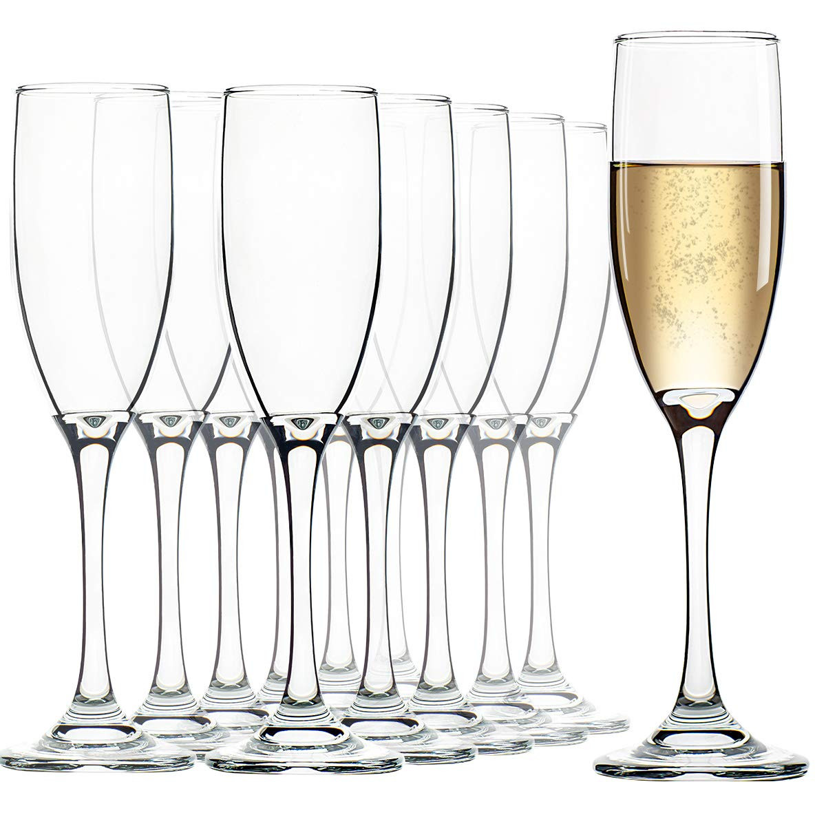 UMEIED Champagne Flutes Set of 12, 6 Oz Premium Champagne Glasses for Parties, Weddings, Classic ... | Amazon (US)