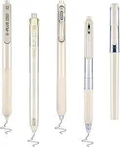 Temiary 5Pcs 0.5mm Retractable Aesthetic Gel Ink Pens, Cute Gel Pen No Smudge for Journaling Note... | Amazon (US)