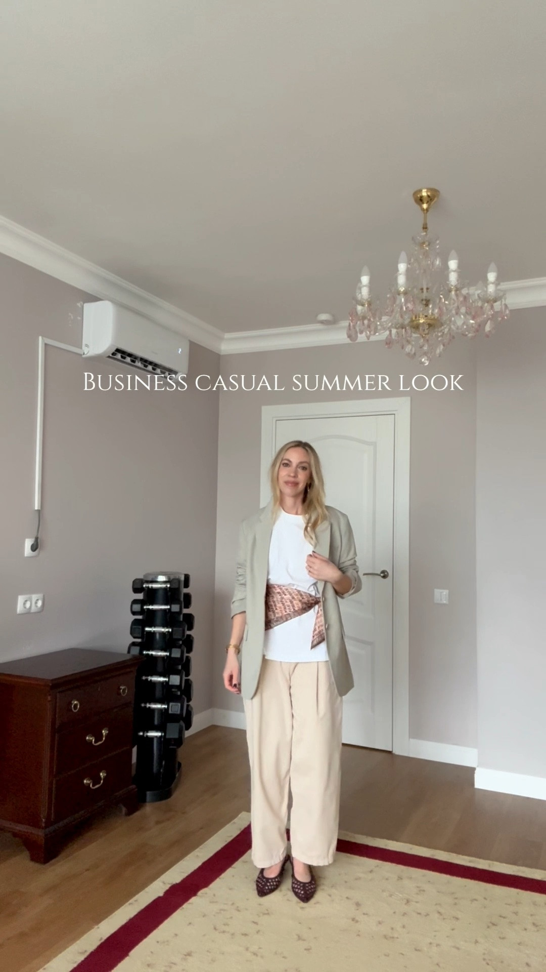 Business casual summer outfit - start with an oversized tee and cropped loose fit pants, tie a scarf at the waist, and top with a lightweight blazer

#LTKgrwm #LTKWorkwear #LTKSeasonal